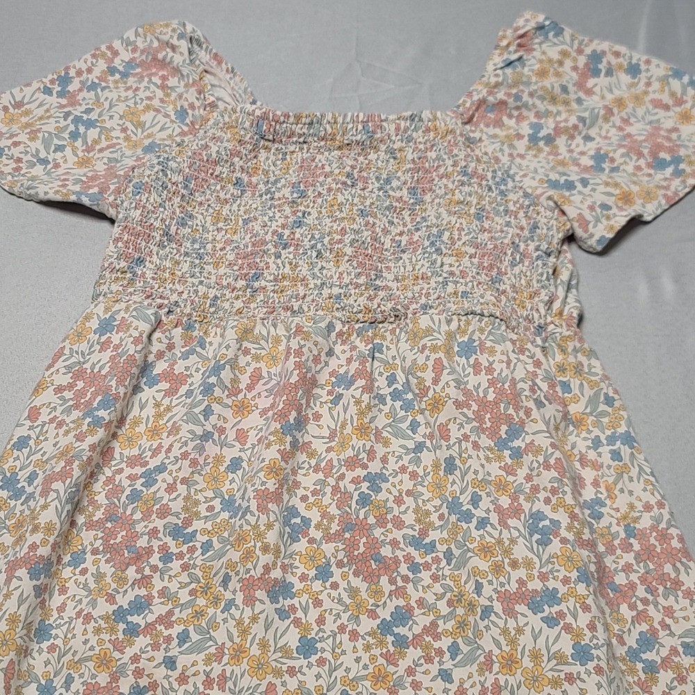 Wonder Nation Floral Smocked Dress Girls Size M 8 Multicolor Ruffle Boho Summer